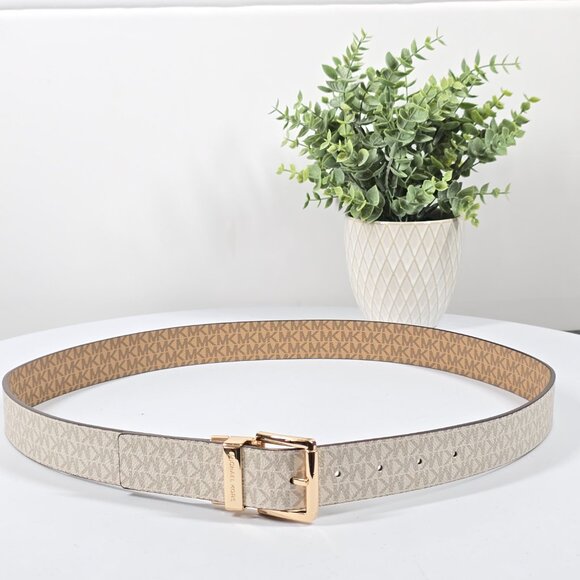 NWT MICHAEL Michael Kors Reversible Belt Vanilla Cream L - Picture 4 of 7